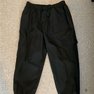 Plus Size Black Cargo Splash Pants